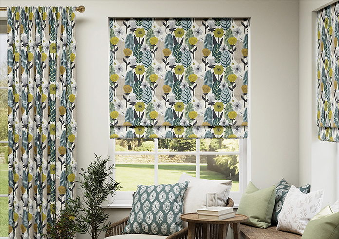 Blooma, Spruce - Twist&Fit Roman Blind - Image 3